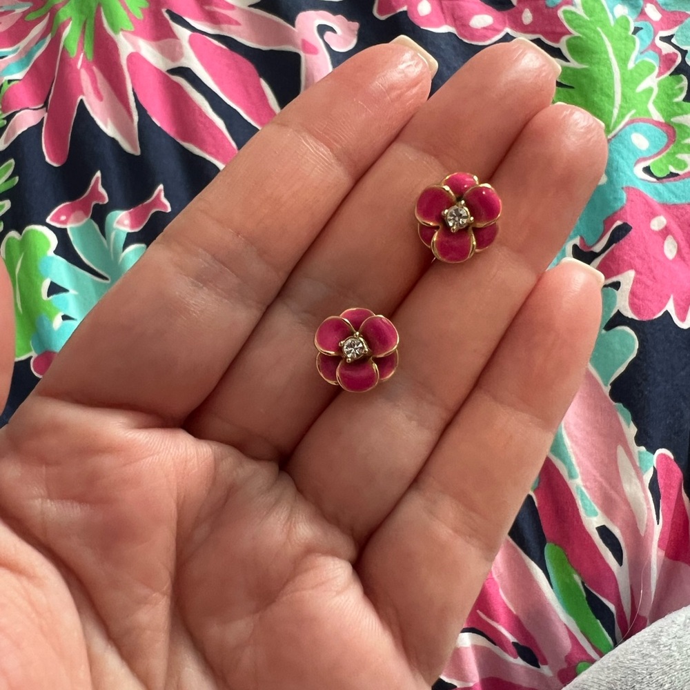Kate Spade Pink Flower Stud Earrings